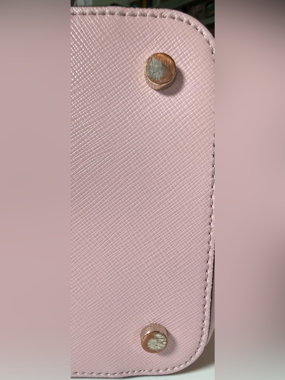 kate spade Pink Saffiano Leather Tote with Front Zip Pocket - Picture 9 of 15